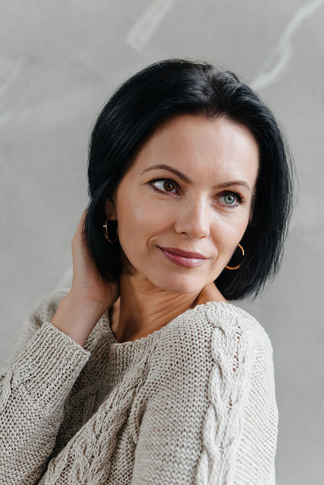 Portrait of adult stylish model in her 40s, Join Our Membership